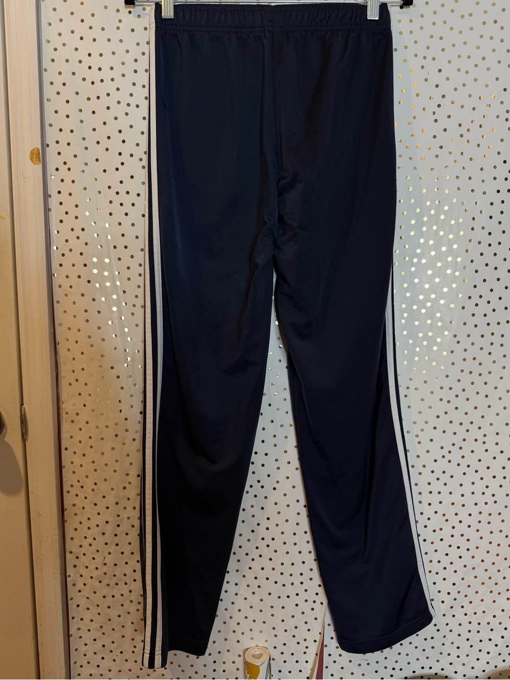 Adidas Navy Track Pants with White Stripes - Picture 6 of 6